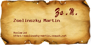 Zselinszky Martin névjegykártya