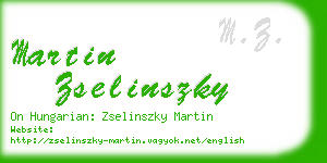 martin zselinszky business card